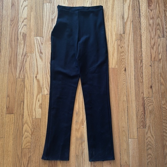 Reformation M black Leia slit ankle stretch pants side zip pant great pre owned - Picture 5 of 5